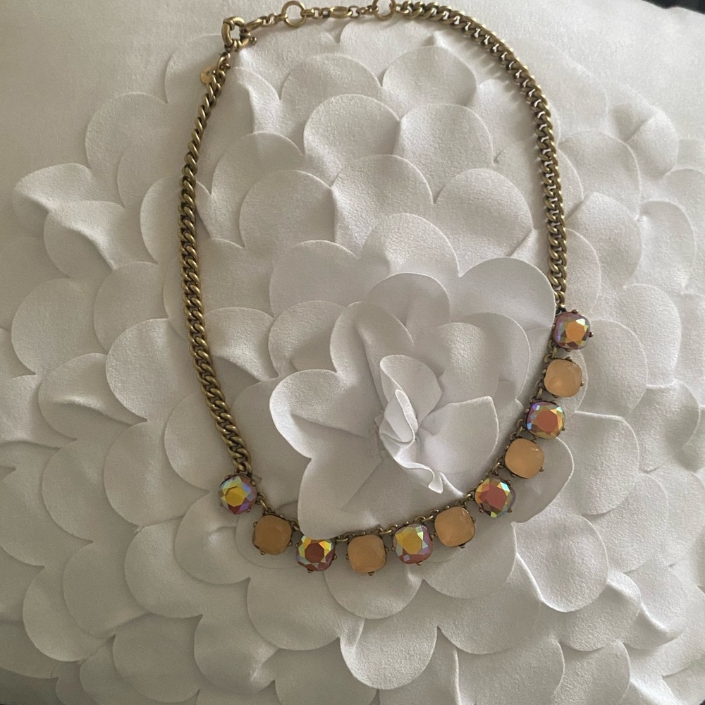 Jcrew pink jeweled necklace